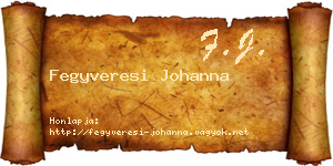 Fegyveresi Johanna névjegykártya